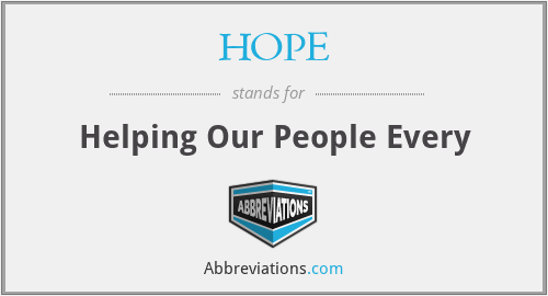 HOPE - Helping Our People Every