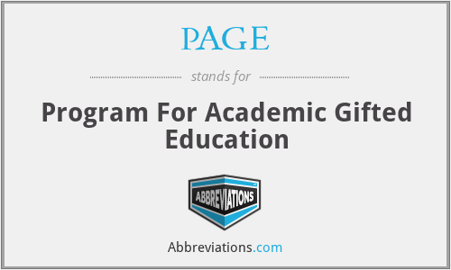 PAGE - Program For Academic Gifted Education