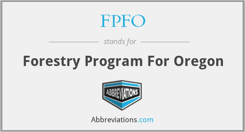 FPFO - Forestry Program For Oregon