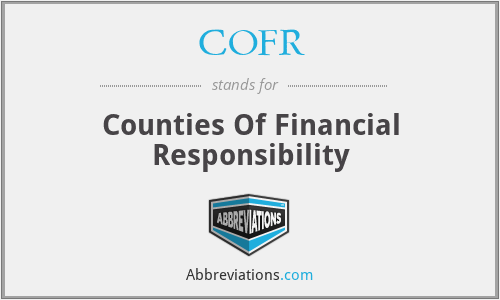 COFR - Counties Of Financial Responsibility