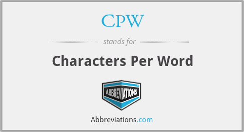 CPW - Characters Per Word