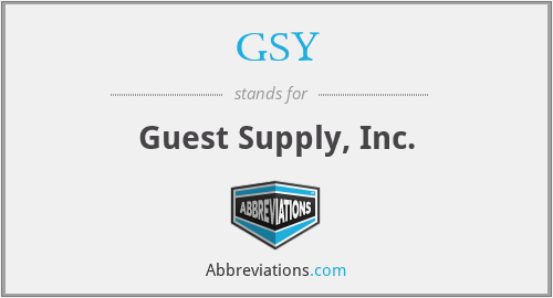 GSY - Guest Supply, Inc.
