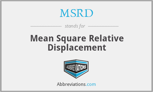 MSRD - Mean Square Relative Displacement