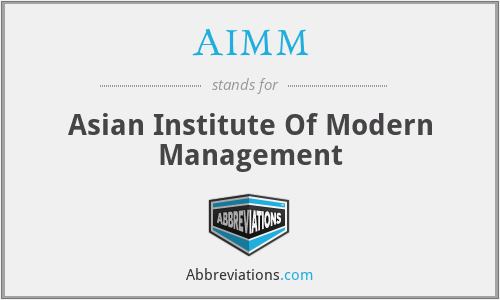 AIMM - Asian Institute Of Modern Management