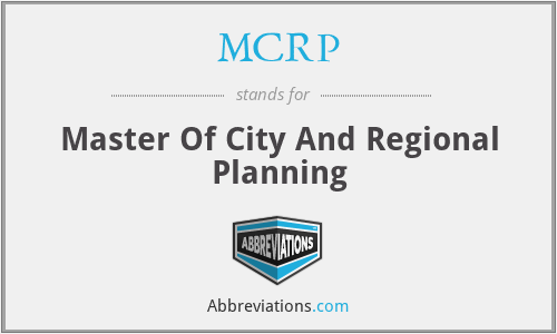 MCRP - Master Of City And Regional Planning