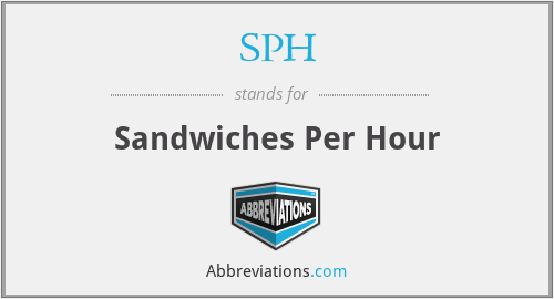 SPH - Sandwiches Per Hour