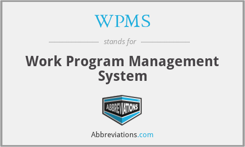 WPMS - Work Program Management System