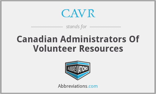 CAVR - Canadian Administrators Of Volunteer Resources