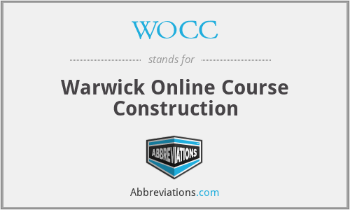 WOCC - Warwick Online Course Construction