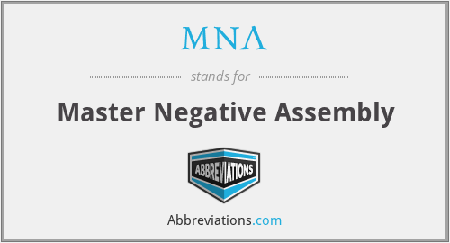 MNA - Master Negative Assembly