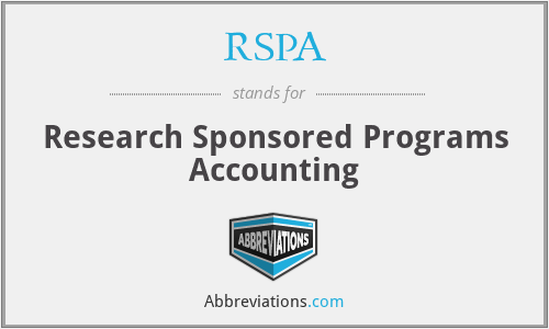 RSPA - Research Sponsored Programs Accounting