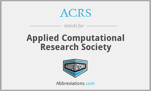 ACRS - Applied Computational Research Society
