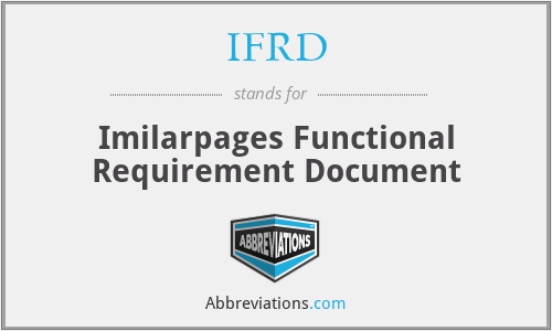 IFRD - Imilarpages Functional Requirement Document