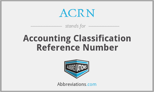 ACRN - Accounting Classification Reference Number