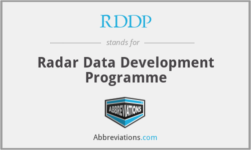 RDDP - Radar Data Development Programme