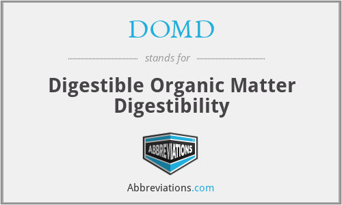 DOMD - Digestible Organic Matter Digestibility