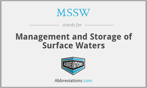 MSSW - Management and Storage of Surface Waters