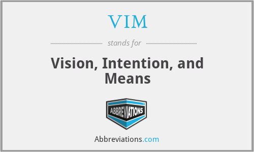 VIM - Vision, Intention, and Means