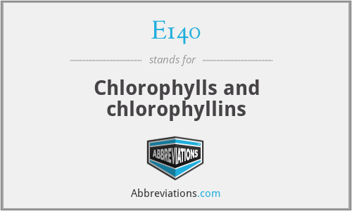 E140 - Chlorophylls and chlorophyllins