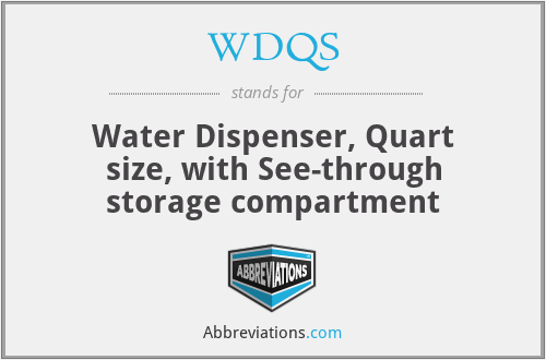 WDQS - Water Dispenser, Quart size, with See-through storage compartment