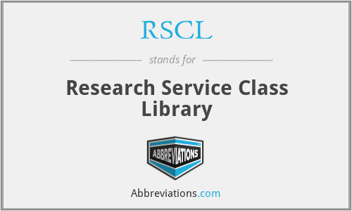 RSCL - Research Service Class Library
