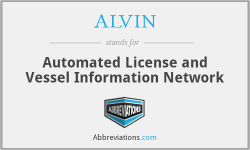 ALVIN - Automated License and Vessel Information Network