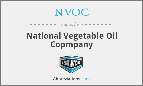 NVOC - National Vegetable Oil Copmpany