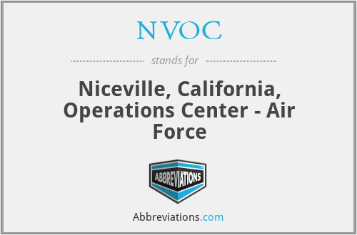 NVOC - Niceville, California, Operations Center - Air Force