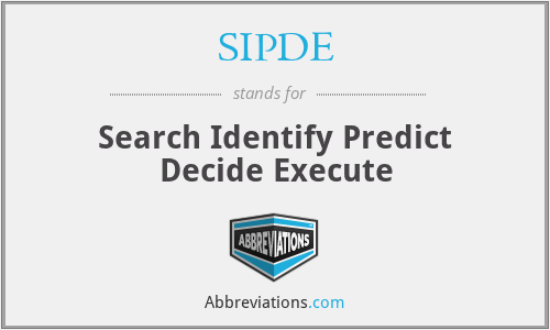 SIPDE - Search Identify Predict Decide Execute
