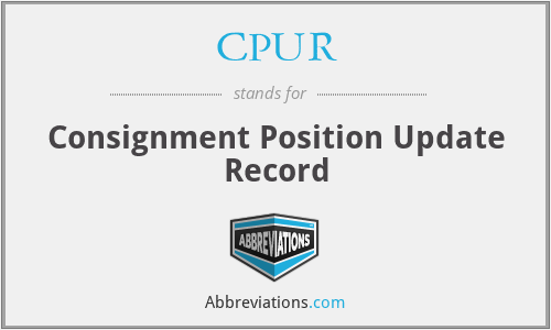 CPUR - Consignment Position Update Record