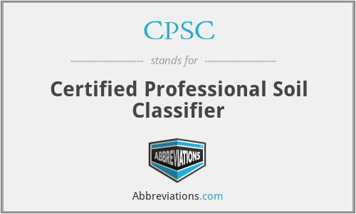 CPSC - Certified Professional Soil Classifier