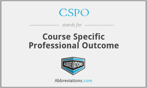 CSPO - Course Specific Professional Outcome