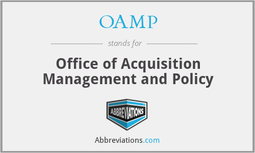OAMP - Office of Acquisition Management and Policy