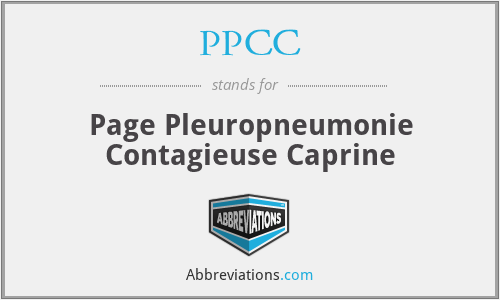 PPCC - Page Pleuropneumonie Contagieuse Caprine