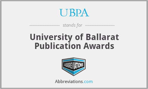UBPA - University of Ballarat Publication Awards