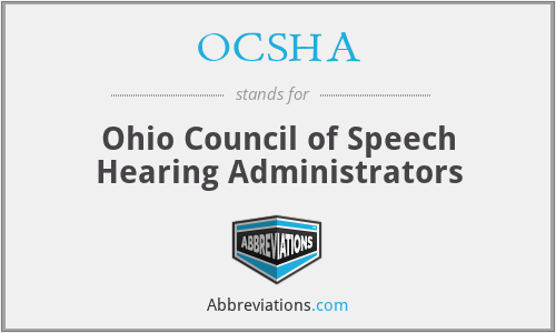OCSHA - Ohio Council of Speech Hearing Administrators