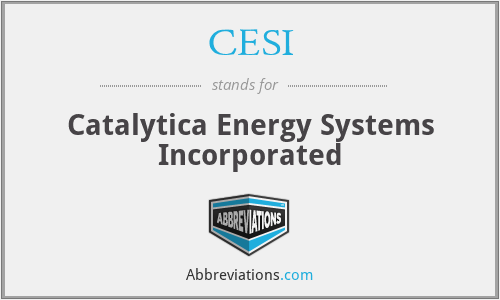 CESI - Catalytica Energy Systems Incorporated