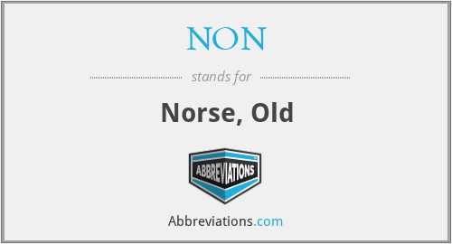 NON - Norse, Old