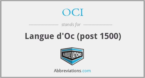 OCI - Langue d'Oc (post 1500)