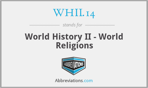 WHII.14 - World History II - World Religions