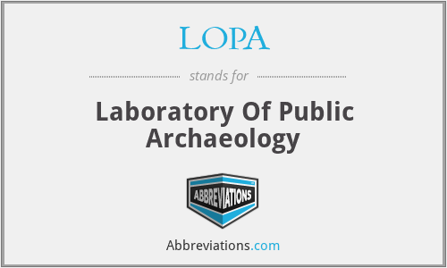 LOPA - Laboratory Of Public Archaeology