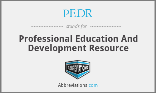 PEDR - Professional Education And Development Resource