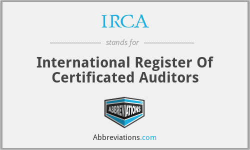 IRCA - International Register Of Certificated Auditors