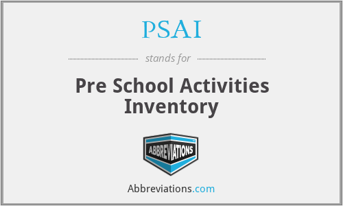 PSAI - Pre School Activities Inventory