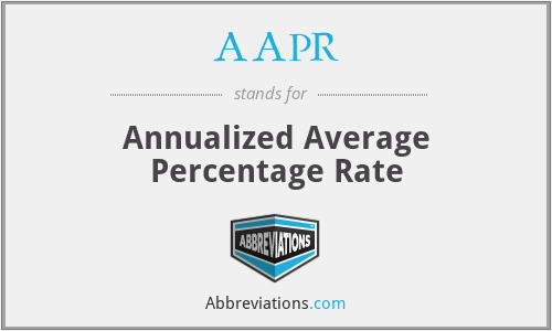 AAPR - Annualized Average Percentage Rate