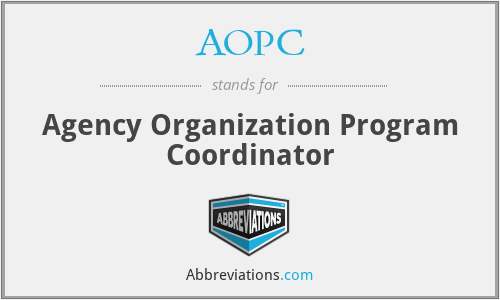 AOPC - Agency Organization Program Coordinator