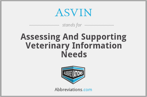 ASVIN - Assessing And Supporting Veterinary Information Needs