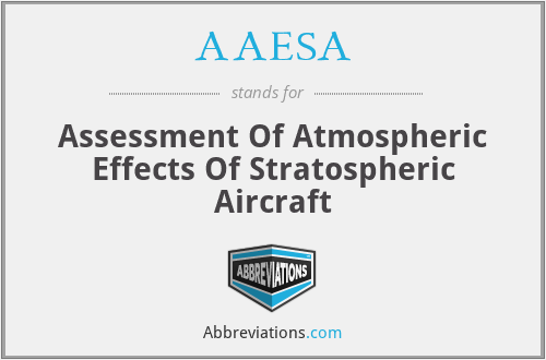 AAESA - Assessment Of Atmospheric Effects Of Stratospheric Aircraft
