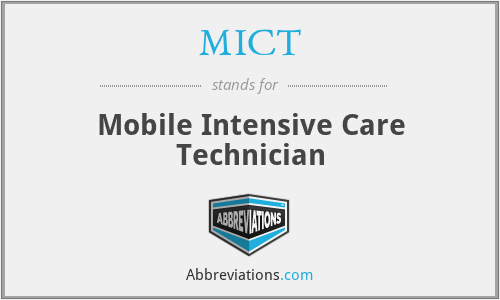 MICT - Mobile Intensive Care Technician