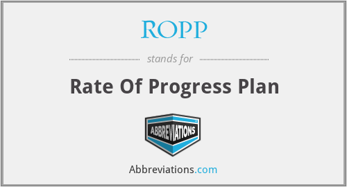 ROPP - Rate Of Progress Plan
